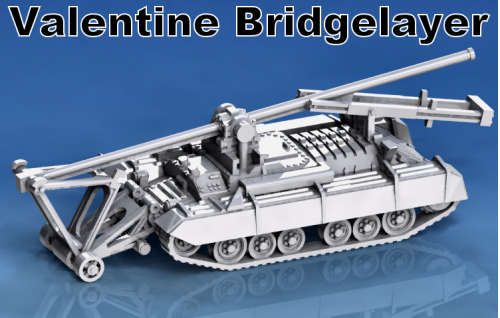 1:100 Scale - Valentine III Bridge Layer - Sand Shields