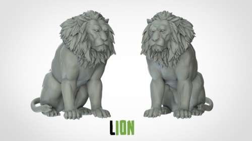 1:72 Scale - Lion - New Pose 1 (2 Pack)