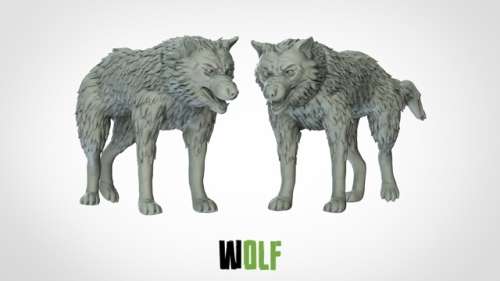 1:72 Scale - Wolf - New Pose 2 (5 Pack)