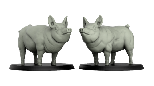 1:87 Scale - Pig 2 - New Pose (5 Pack)