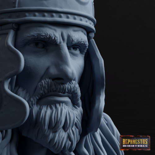 1:8 Scale - Gallic Chief Head Bust Including Plinth