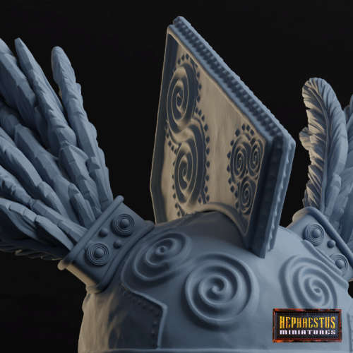 1:8 Scale - Gallic Chief Head Bust Including Plinth