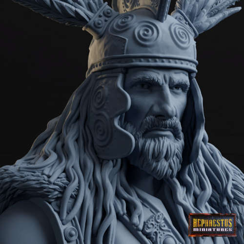 1:6 Scale - Gallic chief Shoulder Bust Including Plinth