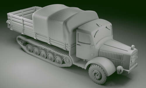 1:72 Scale - Mercedes L4500R Maultier - Half Closed