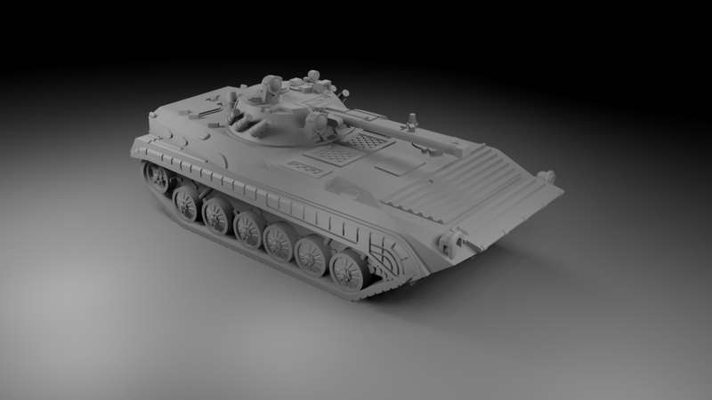 1:72 Scale - BMP2 - Old Skirts - Turret With No Launcher
