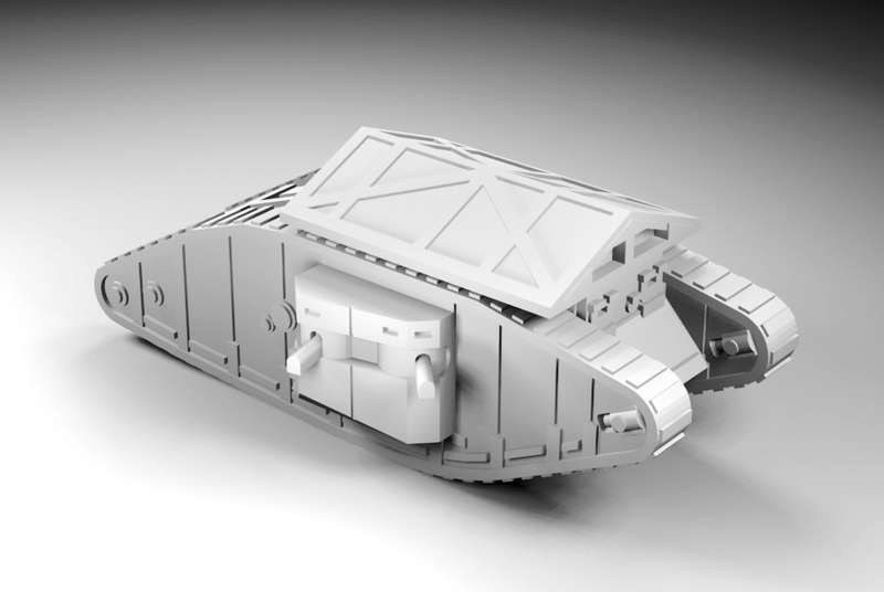 1:160 - Mark 1 Female - Late - With Solid Grenade Frame