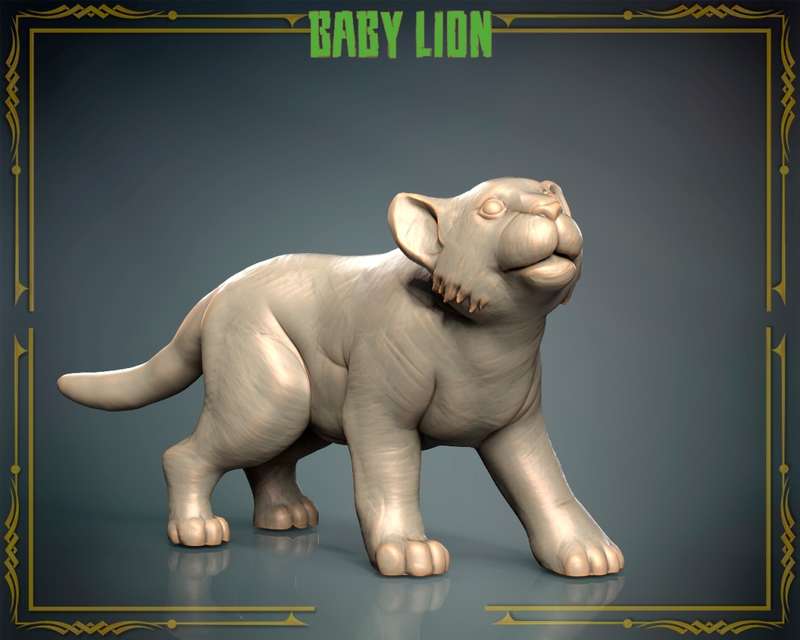 Animals Set 3 - 1:72 Scale - Family - Lion Baby (5 Pack)