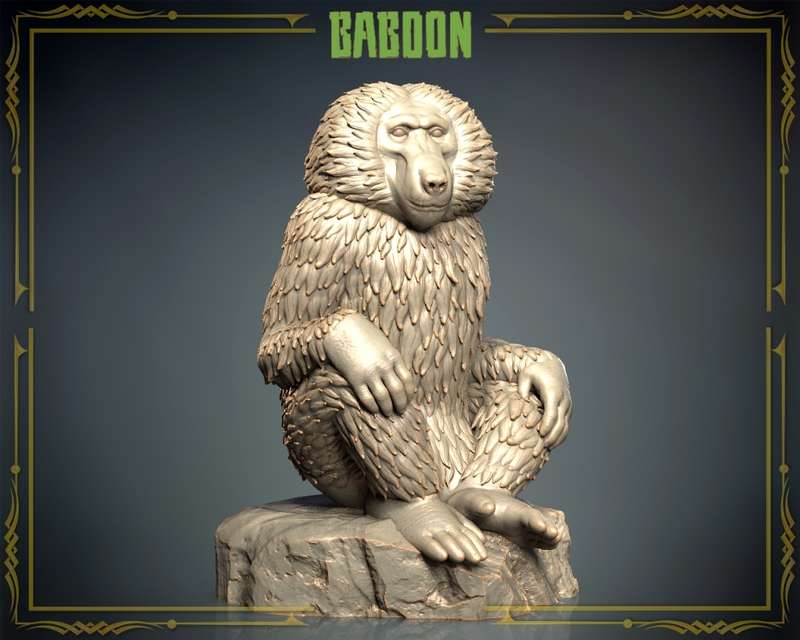 Animals Set 3 - 1:87 Scale - Baboon (5 Pack)