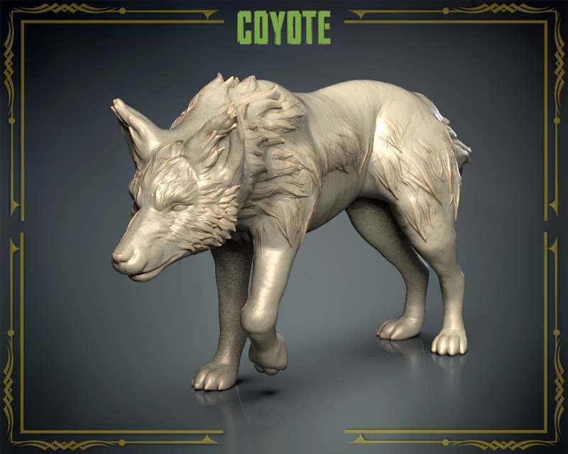 Animals Set 3 - 1:72 Scale - Coyote (5 Pack)