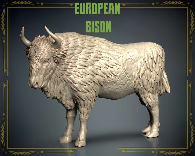 Animals Set 3 - 1:87 Scale - European Bison (2 Pack)
