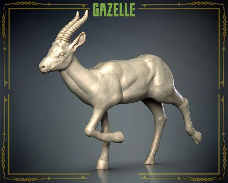 Animals Set 3 - 1:72 Scale - Gazelle (10 Pack)