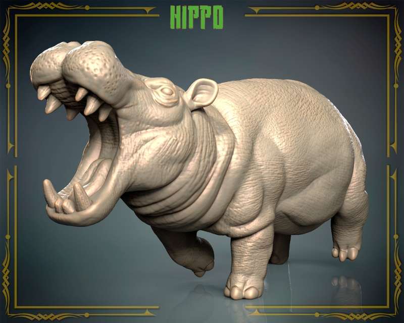 Animals Set 3 - 1:72 Scale - Hippo (2 Pack)