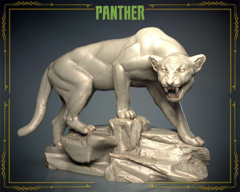 Animals Set 3 - 1:87 Scale - Panther (2 Pack)