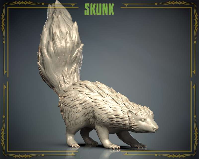 Animals Set 3 - 1:72 Scale - Skunk (10 Pack)