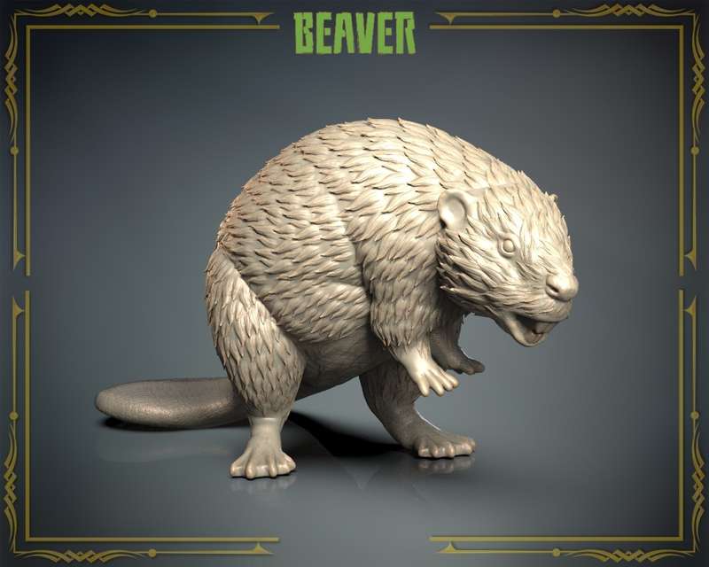 Animals Set 3 - 1:72 Scale - Beaver (5 Pack)
