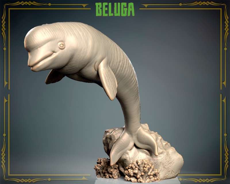 Animals Set 3 - 1:87 Scale - Beluga With Rock