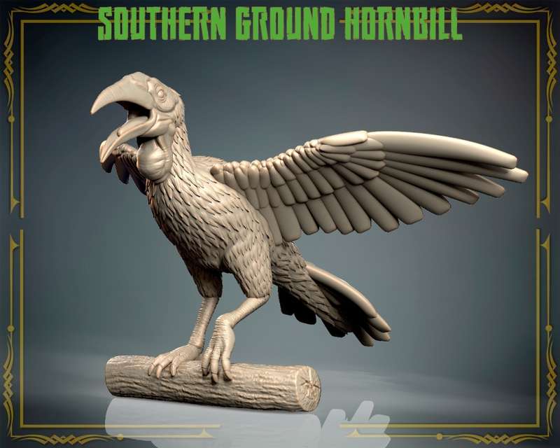 Animals Set 3 - 1:87 Scale - Southern Ground Hornbill (5 Pack)