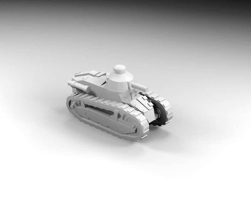1:200 Scale - Renault FT 17 - Berliet MG Turret