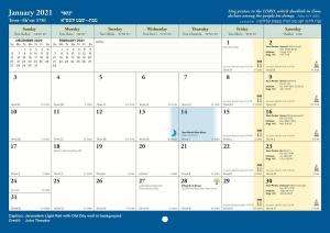 Wall Calendar with Biblical Calendar Dates - September 2020 to December 2021