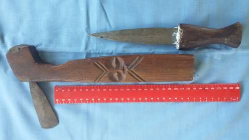 Africa Tribal Knife / Dagger Ax Combination - Ovambo Ndoro (Namibia/Angola) RARE FIND