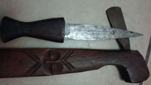 Africa Tribal Knife / Dagger Ax Combination - Ovambo Ndoro (Namibia/Angola) RARE FIND