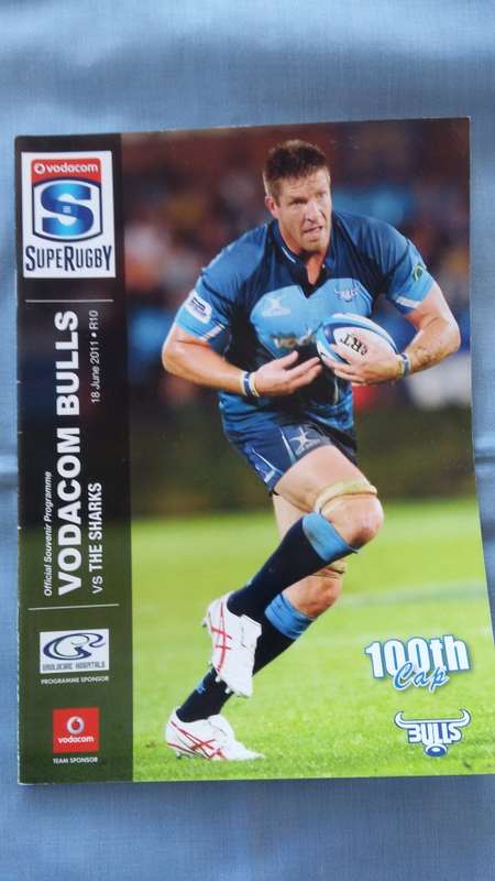 Rugby Program - SupeRugby 2011 - Bulls vs Sharks 100 Cap Bakkies Botha