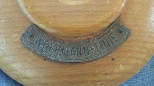Mini Desk Flag Stand Wood x 1 `Woermann-Linie`