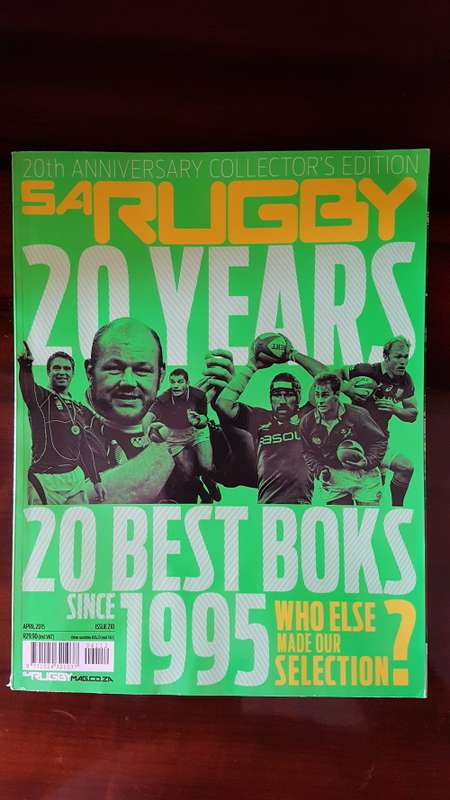 SA Rugby Magazine 20 Years, 20 Best Boks since 1995, 20th Anniversary Collector`s Edition