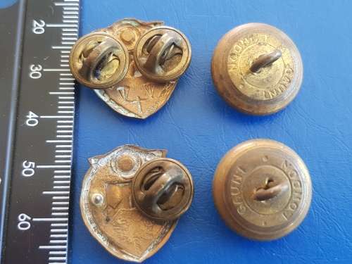 SA PRISON SERVICE COLLAR BADGES SET + BIG BUTTONS