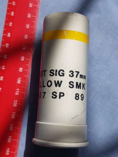 SADF - SA MILITARY 37MM GUN-SHELL CART S/G YELLOW (USED)