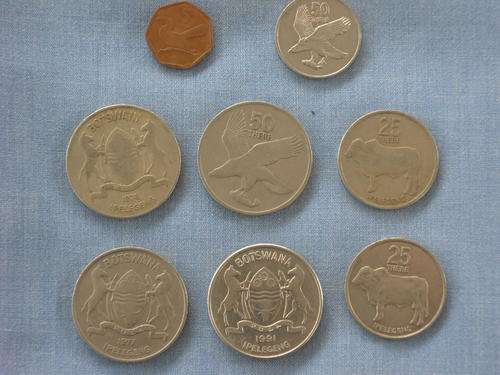 Coins Botswana - Lot of  8 1976-2001  - Circulated