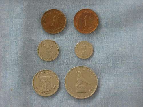 Coins of Rhodesia - Lot of 6 Coins 1957-1972 - Circulated