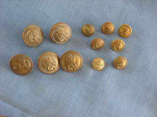 Army Navy Buttons x 12 (One Lot)