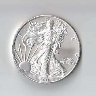 2011 USA SILVER EAGLE -  ONE OUNCE of SILVER. AS PER SCANS.