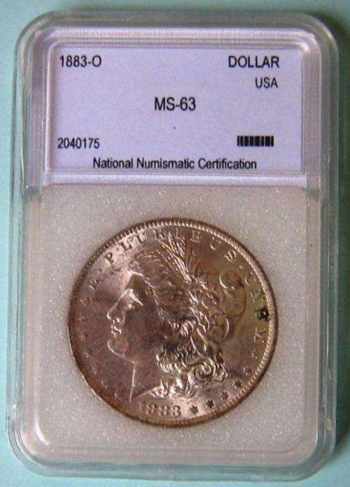 USA 1883 - O MORGAN DOLLAR, NNC GRADED  MS-63