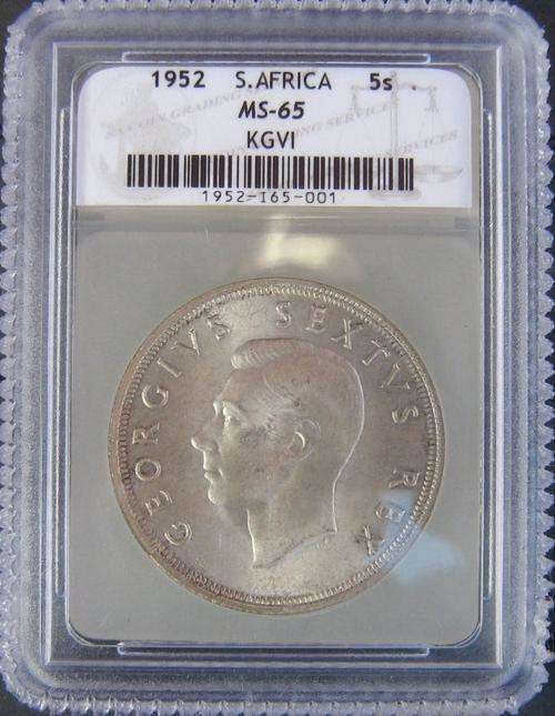 1952 KGVI SILVER CROWN GRADE MS - 65