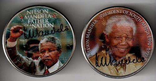 NELSON MANDELA  COMBO - BOTH COINS ENCAPSULATED.
