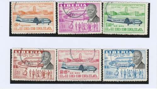 LIBERIA 1957 FIRST ANNIV. OF INAUGURATION OF LIBERIA U S DIRECT AIR SERVICE