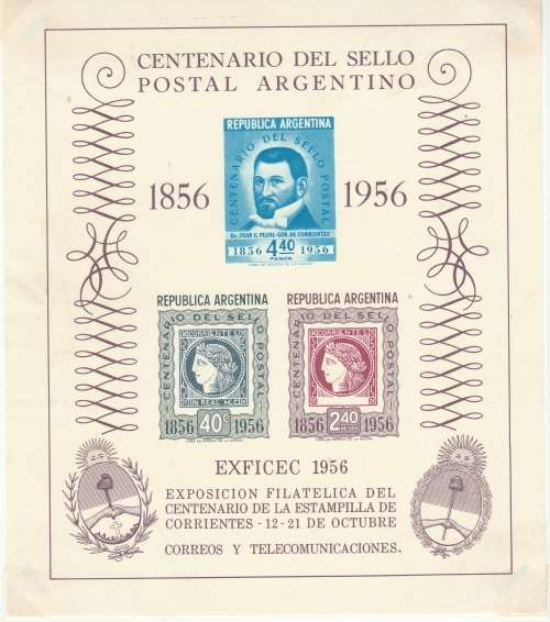 ARGENTINA 1956 CENTENARY OF THE ARGENTINE POSTAGE STAMPS