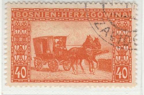 BOSNIA AND HERZEGOVINA 1906 MAIL WAGON