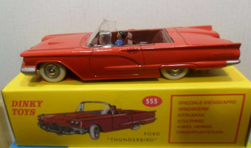 ATLAS DINKY NO 555  FORD THUNDERBIRD [ RED VERSION ]  NEW BOXED .