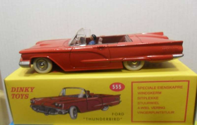 ATLAS DINKY NO 555  FORD THUNDERBIRD [ RED VERSION ]  NEW BOXED .