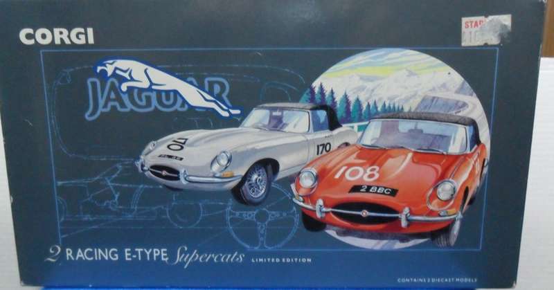 STUNNING CORGI 97701 - JAGUAR 'E' TYPE. ( 2 RACING E-TYPE  SUPERCATS - LIMITED EDITION ) MINT  BOXED