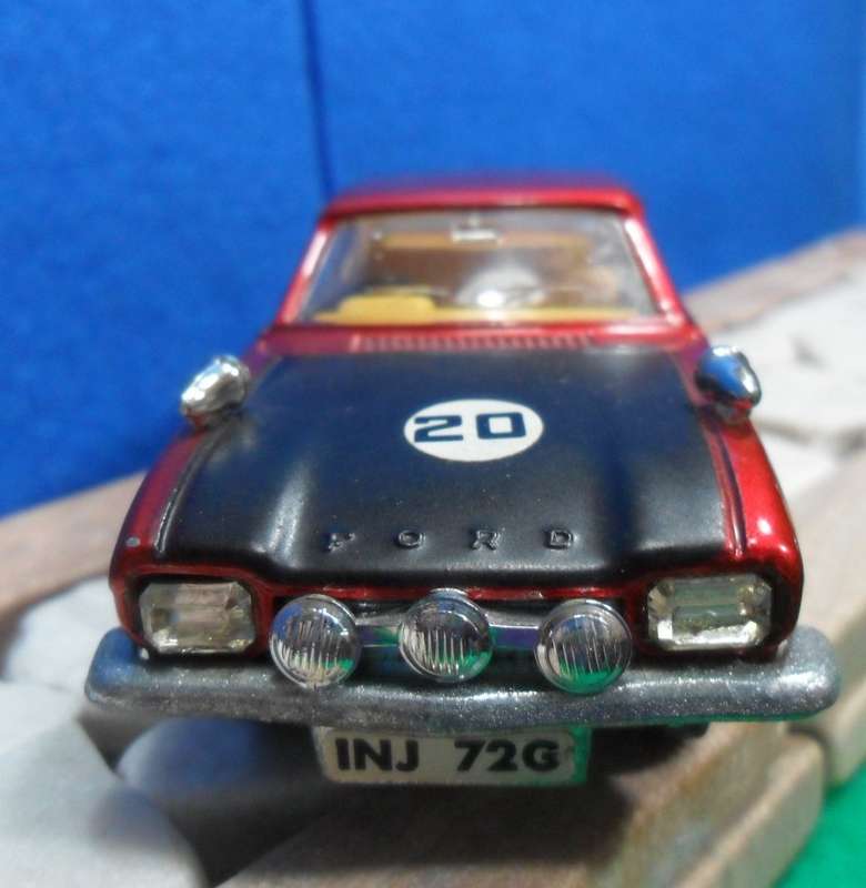RARE  DINKY  NO  213 - 1969 FORD CAPRI MK1 RALLY CAR  - ORIGINAL NEAR MINT - WITH REPRO BOX
