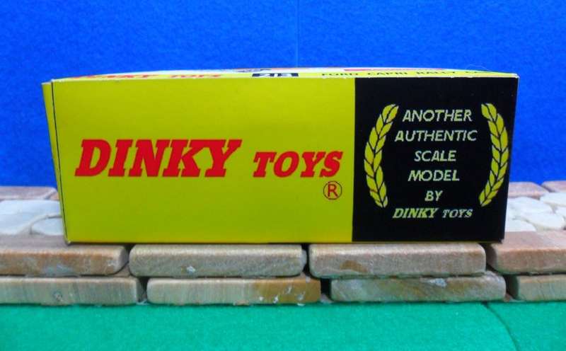 RARE  DINKY  NO  213 - 1969 FORD CAPRI MK1 RALLY CAR  - ORIGINAL NEAR MINT - WITH REPRO BOX