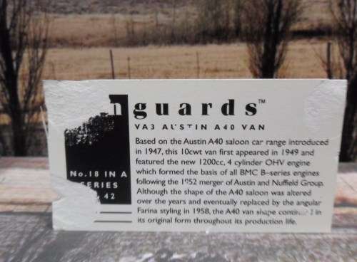 STUNNING  VANGUARDS  VA3002  1949  AUSTIN  A40  VAN ` AUTOMOBILE ASSOCIATION  `   -  MINT - BOXED