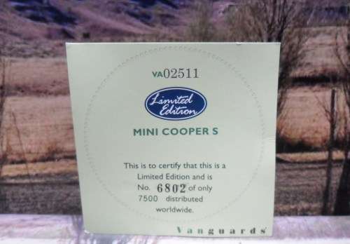 VERY RARE ,  STUNNING , LTD EDITION  VANGUARDS NO  VA 02511  MINI COOPER S   -  MINT - BOXED