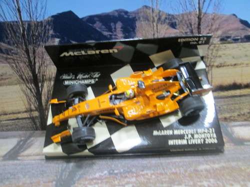LTD EDIT MINICHAMPS 530 064374 - 2006 McLAREN MERCEDES MP4 -21  `J.P. MONTOYA ` MINT IN DISPLAY CASE
