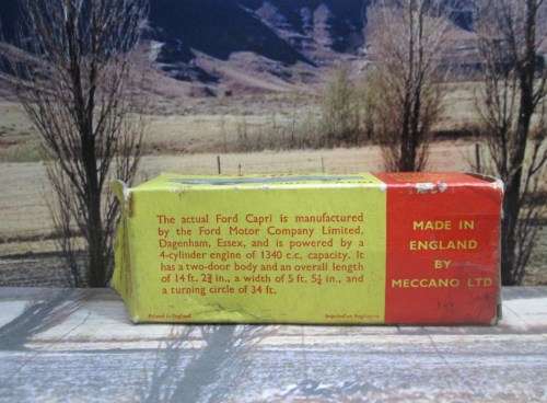 EXTREMELY RARE  1962 - 1967  DINKY  / MECCANO   NO 143  FORD CAPRI  - GOOD ORIG  COND WITH POOR BOX
