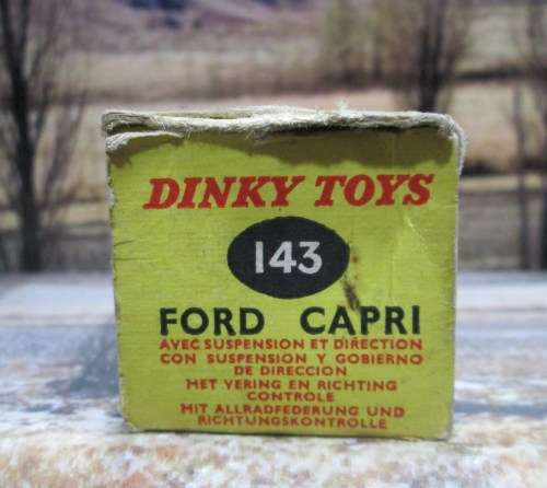 EXTREMELY RARE  1962 - 1967  DINKY  / MECCANO   NO 143  FORD CAPRI  - GOOD ORIG  COND WITH POOR BOX